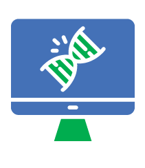 Computer monitor with DNA image icon